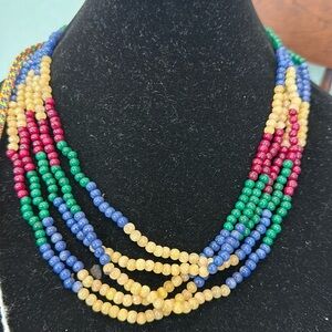 505 carats emerald, sapphire, ruby, citrine gemstone necklace ❤️💙💚💛